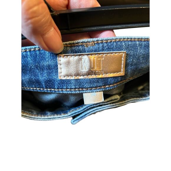 Kut from the Kloth Reese high rise fab ab ankle straight leg Size 14 gold embel - Picture 3 of 10